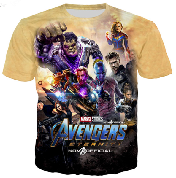 

2019 новые прибытие популярные мстители endgame футболка 3d печати мода короткие рукава tshirt streetwear вскользь лето tops u1718, White;black