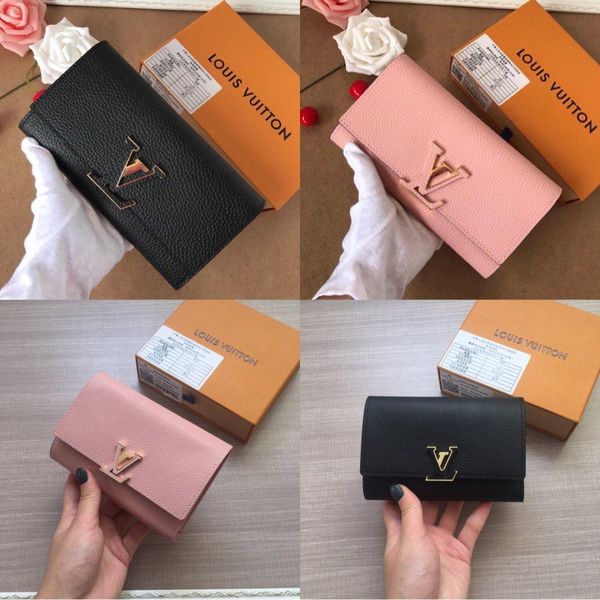 

2019 brand long wallets fashion wavy leather women clutch bag luxury designers classic zip pocket, Red;black