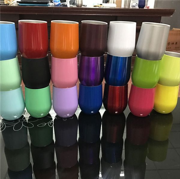 

9oz stainless steel cup tumbler beer mug egg shaped wine glass cups vacuum insulated water bottle champagne coffee mugs with lid