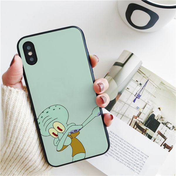 

capa luxury cartoon octopus dab dancing cover для iphone 11 pro xs max xr case для iphone 8 7 6s plus 5s se case мягкая силиконовая крышка