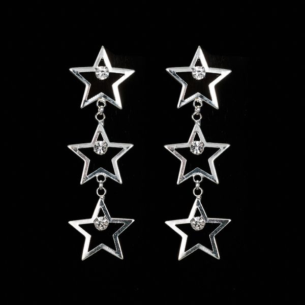 

concise joker five-pointed star ear nail stars eardrop long fund ma'am temperament earrings woman, Golden