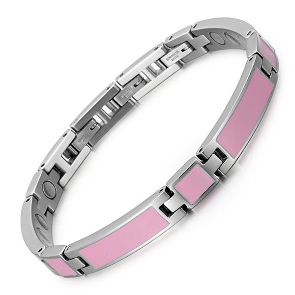 

cute pink drip stainless steel magnet bracelet european and american fashion women's bracelet, Black
