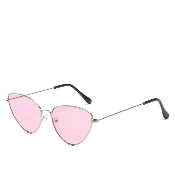 

pink color metal frame tringle shape clear lens cat eye vintage retro sunglasses for women glasses eyewear kmtxj