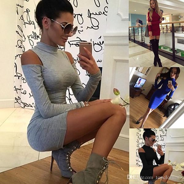 

a high collar and a long sleeved dress women dresses buttocks dress women 4 colors, White;black