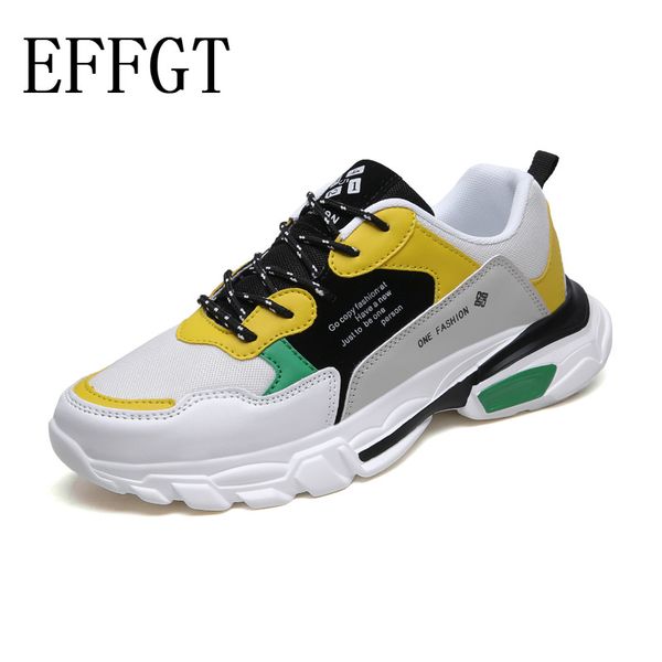 

effgt 2019 new fashion mesh men comfortable casual shoes male lightweight outdoor flats lac-up breathable sneakers g56, Black
