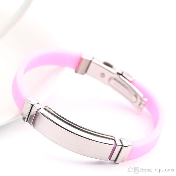 

charm titanium stainless steel black silicone leather bracelet bangle for women and men fashion jewelry silicone wristband