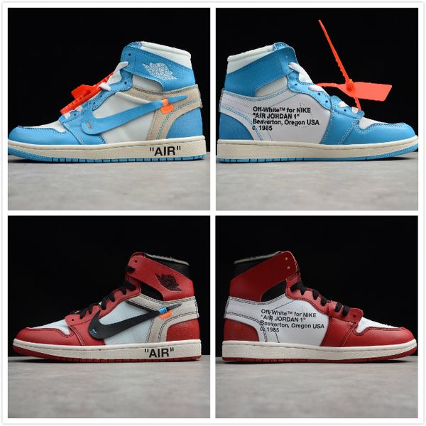 

2020 new off-whiter aj 1 1s red black chicago unc mens basketball shoes men sports designer sneakers zapatos off chaussures trainers