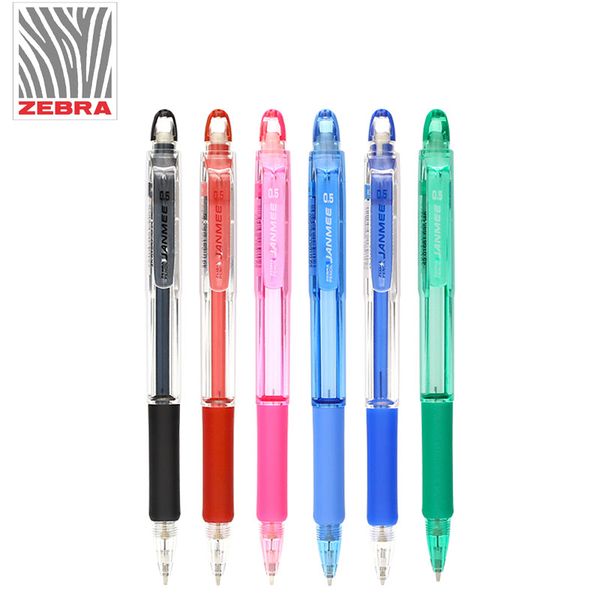 

1 pcs zebra anti-break lead pencil 0.5mm krm-100-bl color transparent rod true beauty series activity pencil with eraser head, Blue;orange