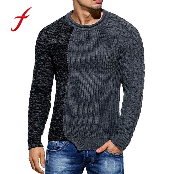 

2018 fashion men's sweaters autumn pullover knitted patchwork sweater dark gray winter sweaters harajuku clothes, White;black