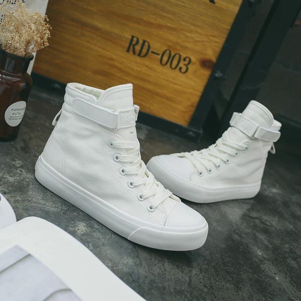 

2022 fall magic boots canvas shoes female korean version of the classic hundred flat bottomed highheeled students, Black