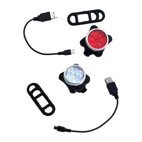 

bicycle front rear light set usb rechargeable bike head tail warning lighting tool mountain bike accessories for cycling