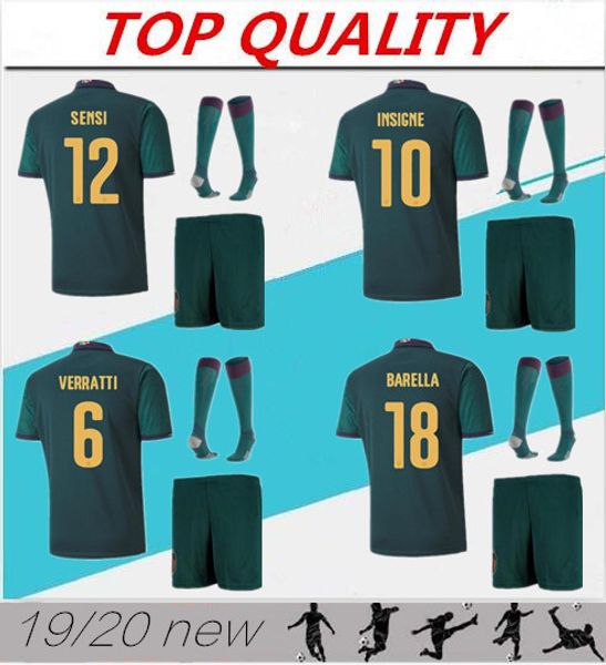 

2019 european cup italy soccer jerseys kits 19 20 italy insigne belotti verratti kean bernardeschi football shirt uniforms, Black