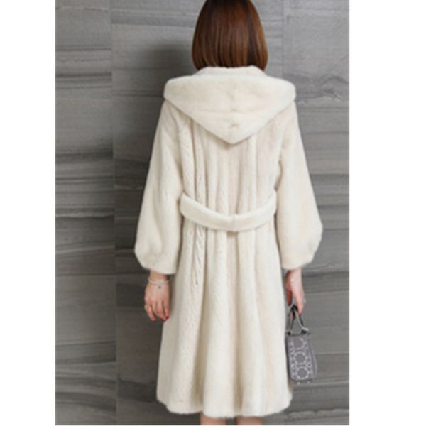 

2020 winter fur outerwear female plus size 6xl solid color long fur coat high end warm hooded jacket coat women parka, Black