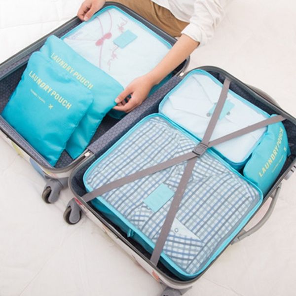 

6pcs водонепроницаемый сумки водонепроницаемая одежда для хранения багажа организатор мешочек упаковки площадь кухни организация хранения