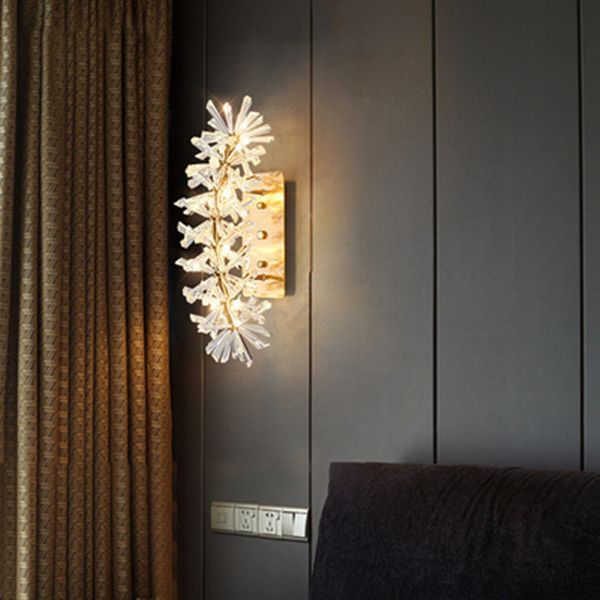 

luxury wall sconce lighting luxury living room bedroom led crystal wall lamp new arrival decor gold light fixtures