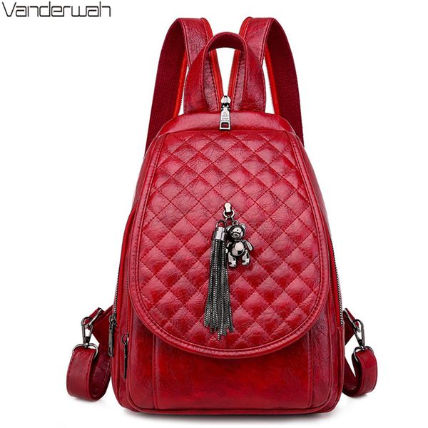 

spring travel multifunction woman small backpack fashion bear tress pendant backpacks for teenager girls 2020 mochilas feminina