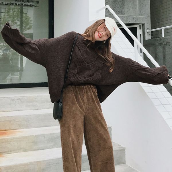 

fashion tide autumn and winter new products fashion solid color round neck large size women big thick line sweater women pa999, White;black