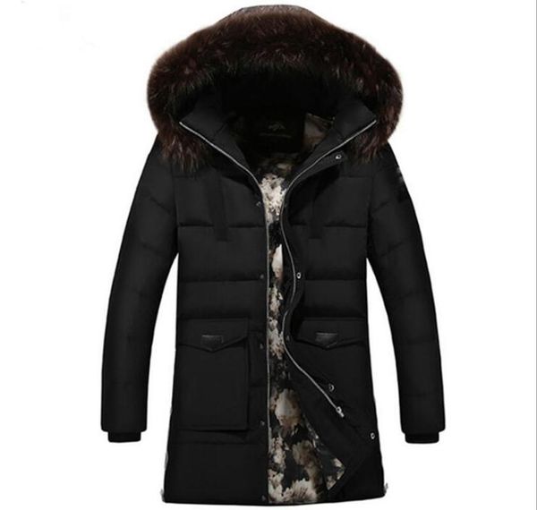 

men's winter warm parkas jackets mens new fashion casual large size loose solid long section jcakets cotton coat jackets size6xl, Tan;black