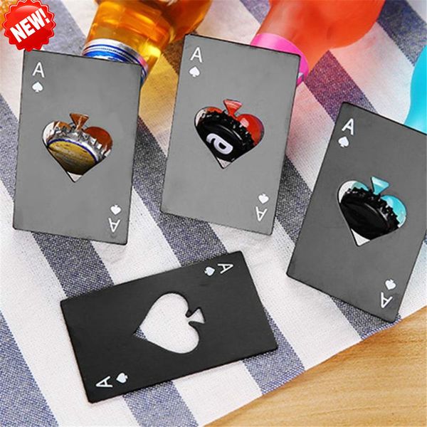 

stainless steel bottle opener beer opener poker playing card of spades soda bottle cap opener bar tools kitchen accessories