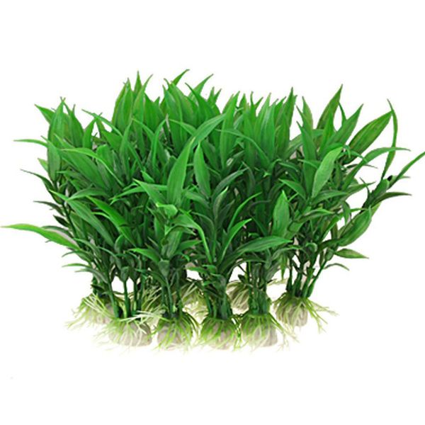 

10pcs artificial aquarium plants fish tank aquatic decoration home ornament plastic green grass aquarium supply 2016 new sale