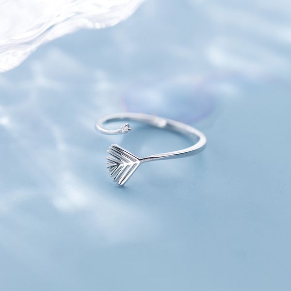 

new 925 sterling silver simple style crystal leaves rings for women fashion jewelry gift sector sweet adjustable ring, Slivery;golden