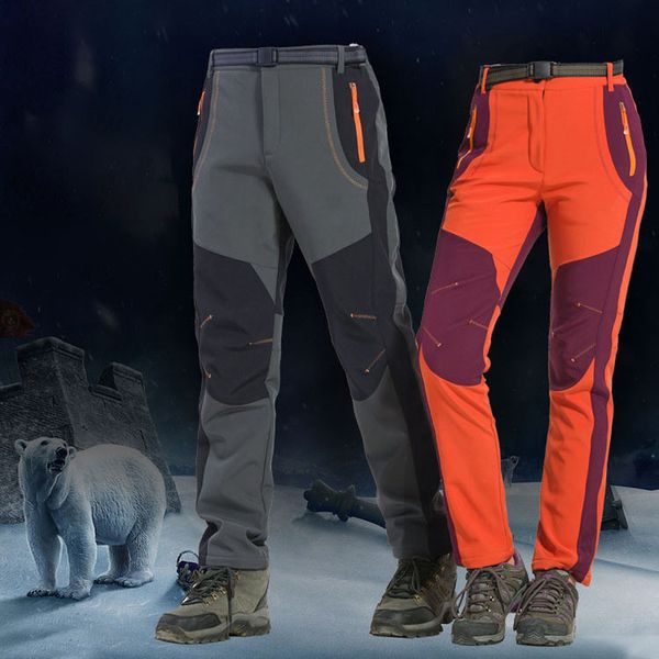 

men winter ski trekking fleece warm softshell pants snowboard pants outdoor hiking skiing trousers waterproof windproof