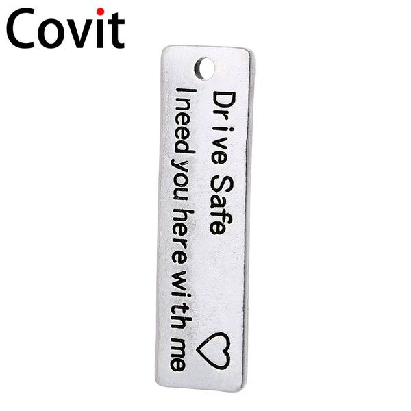 

10pcs/lot diy keychain accessories drive safe i need you here with me gifts for lovers' jewelly wholesale, Silver