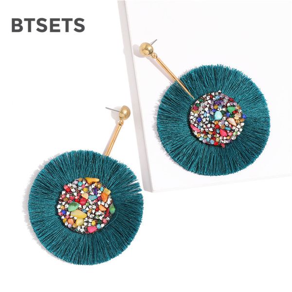 

colorful bohemian tassel earrings for women earrings fashion jewelry wedding bridal statement fringe earring hanging, Silver