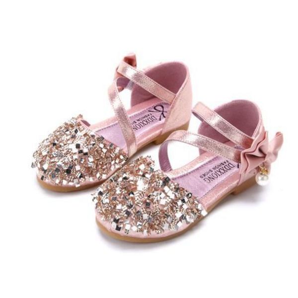 

2020 summer new girls' sandals bead piece korean princess sandals children's dance shoes flat bottom student shoes, Black;red