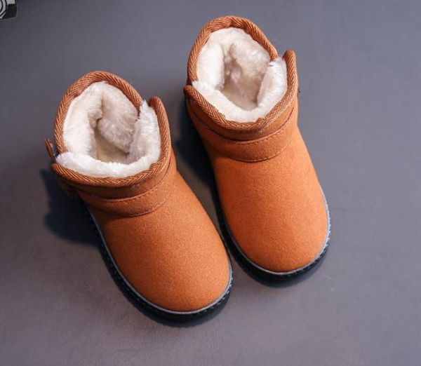 

autumn and winter shoes girls warming children' snow boots cotton boys' shoes, Black;grey