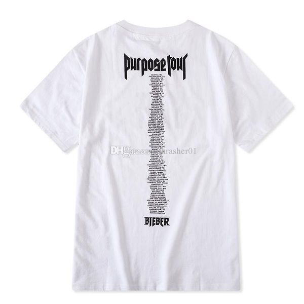 

mens designer t shirt men women luxury short sleeve justin bieber skateboard t shirt hip hop tees, White;black