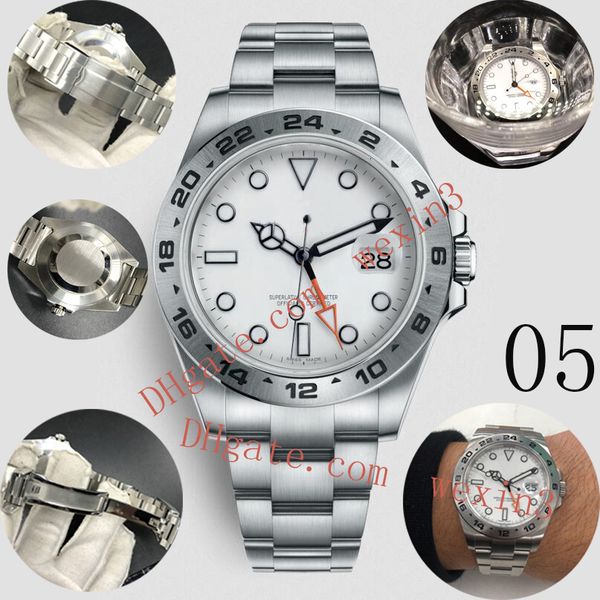 

6 style. luxury watch with luminous function independent gmt 42mm men's stainless steel automatic a watertight watch, Slivery;brown