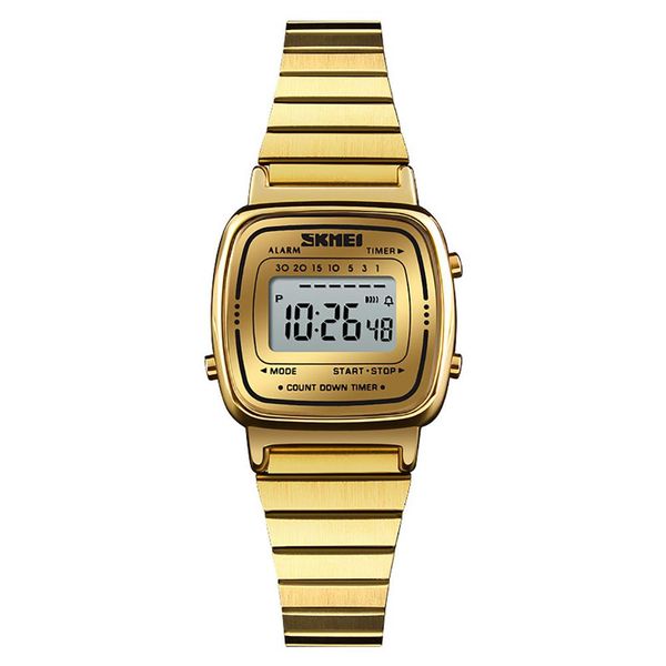 

popular fashion brand women digital countdown alarm luminous waterproof business wrist watch, Slivery;brown