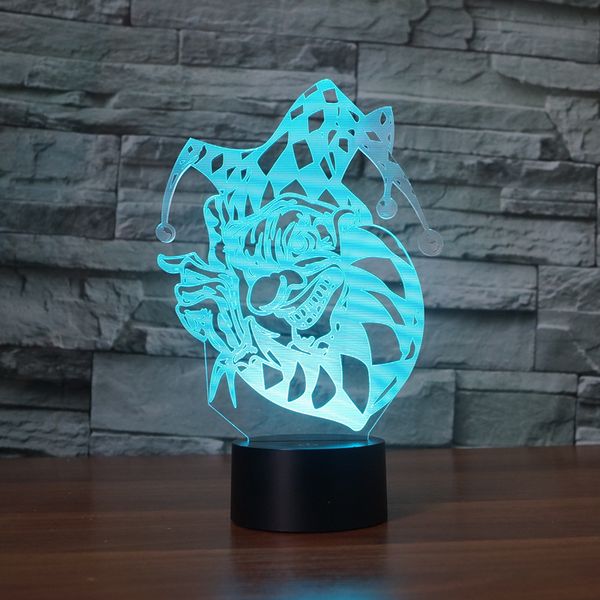 

seven neon]clown buffoon knave acrylic 7colors desk lamp 3d lamp novelty gift led night light millennium falcon light