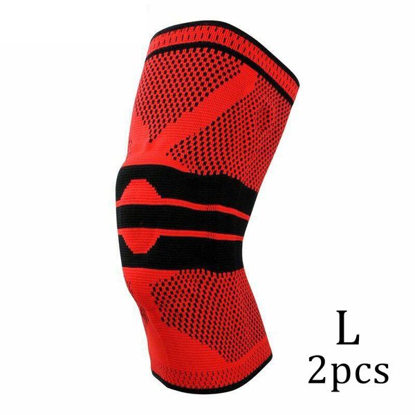 

aolikes 2pcs sports compression knee brace support sleeve recovery durable and practical high quality, Black;gray