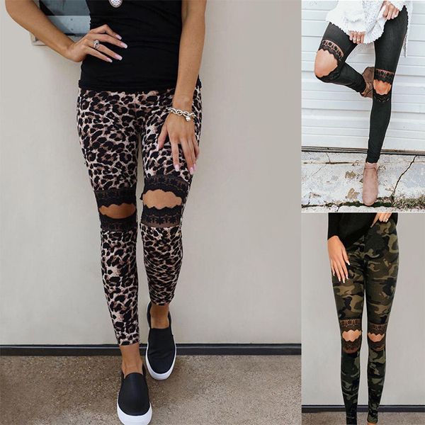 

summer womens pencil pants hole lace urban leisure female leggings pants womens 2020 luxury designer clothes, Black;white