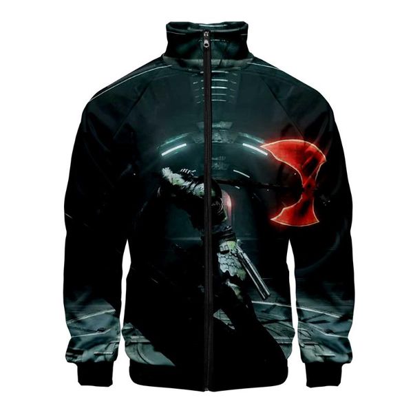 

fashion doom eternal 3d printed stand collar zipper jacket women/men k- long sleeve jackets 2020 streetwear carton clothes, Black;brown