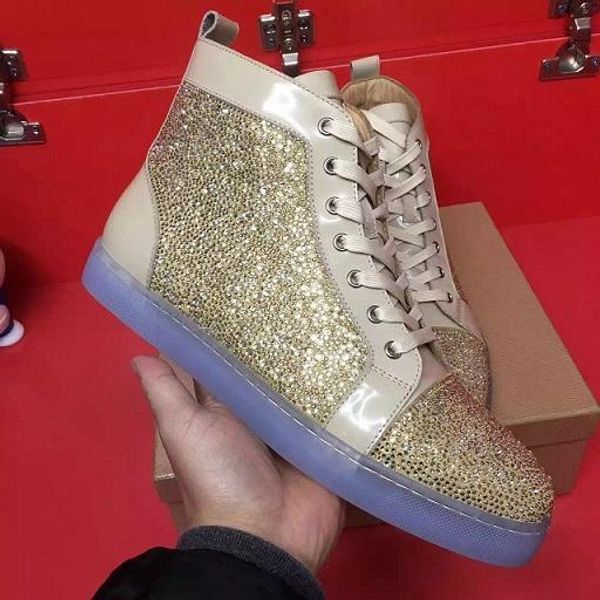 

low red sole stuff yellow shoes men's sneakers wrinkled skin spikes red bottom shoes flats,lovers party casual shoes, Black