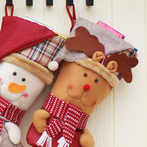 

christmas stockings santa claus sock gift kids candy bag xmas noel decoration for home christmas tree ornaments