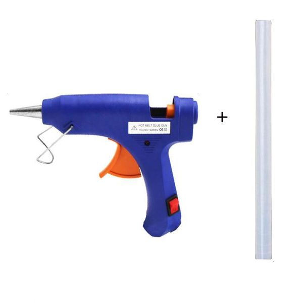 

20w eu plug melt glue gun with 1pc 7mm glue stick industrial mini guns thermo electric heat temperature tool diy repair tool