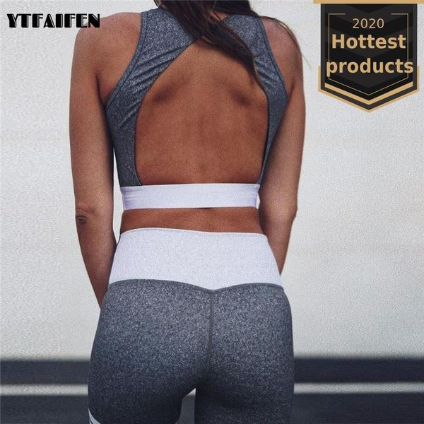 

backless yoga sports suit leggins sport women high waist running sports trends fitness body elastic waist polyester, White;red