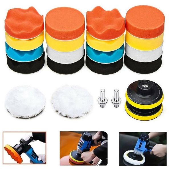 

franchise 22pcs car beauty polishing pad drill sponge kit set waxing foam seal sets car maintenance automobile cleaning tools