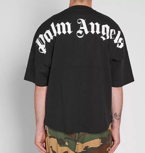 

19SS Горячие Продажи Нового Чистого Хлопка PALM ANGELS Футболка Удобная Свободного Типа