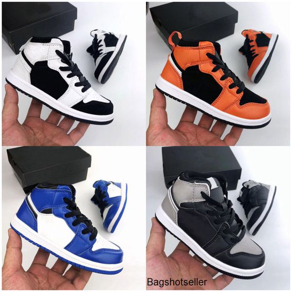 

2020 new kids shoes scott basketball shoes 1 high og cactus jack 1s sneakers sports trainer baby toddler running shoes black