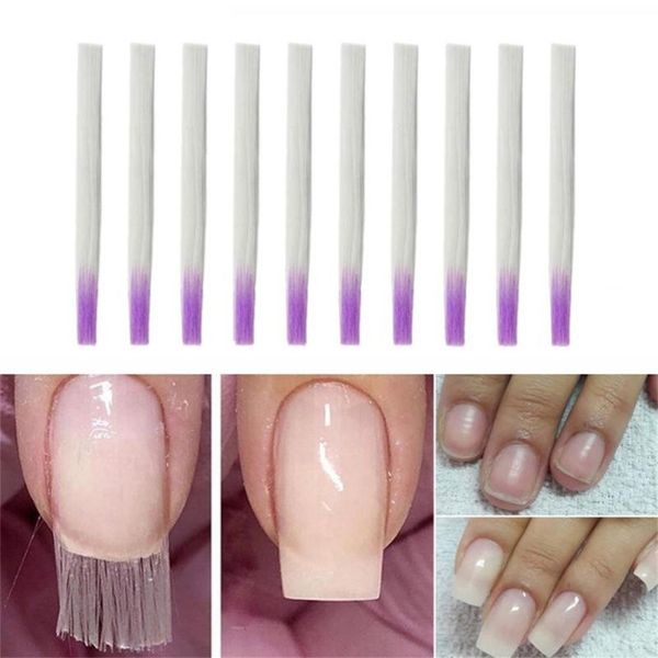 

outcolorwomen 1 set white false nail tips nail fiber fibernails glass to acrylic salon design decoration tool apr23, Red;gold