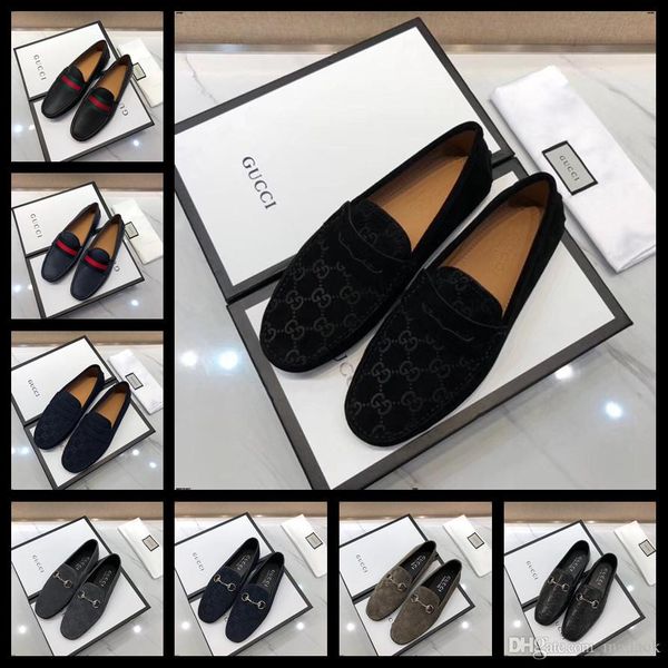 

18sw brand men's luxury shoes designers leather comfortable loafers casual leather authentic elegant loafers summer loafers cqcq7, Black