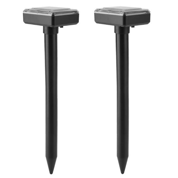 

2pcs солнечной энергии ультразвуковые соник мышь mole насекомых вредителей грызун репелленты светодиодные лампы отпугиватель открытый двор с