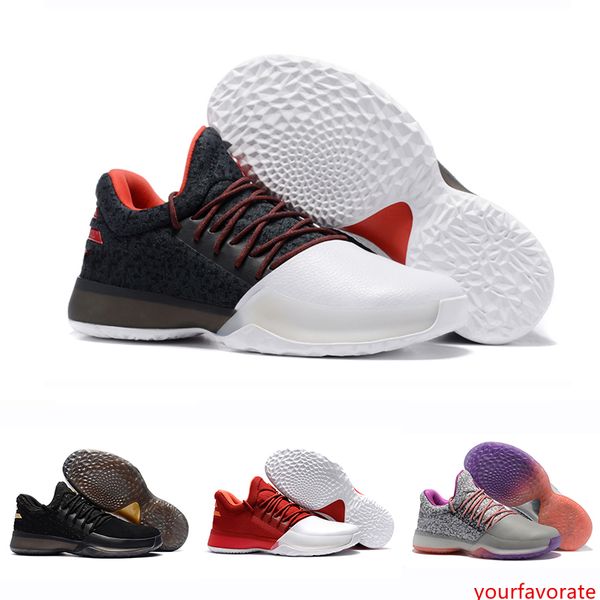

with box classic james harden vol.1 black history month white orange gold mens basketball shoes harden 1s low trainer sports sneakers 40-46