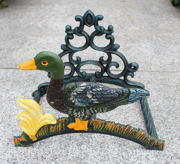 2019 Garden Hose Holder Wrought Iron Decorative Duck Hose Reel