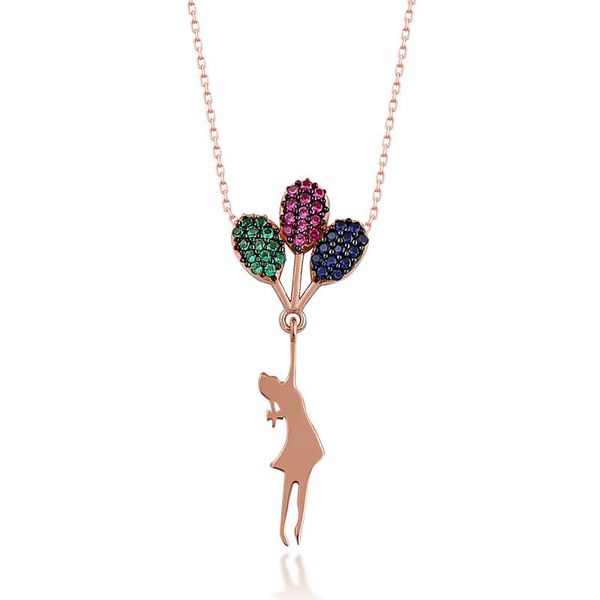 

925 sterling silver girl necklace with balloons